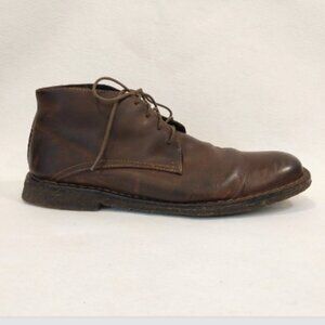 Johnston & Murphy Chukka Boots Mens 10.5 M Brown Leather Sheepskin Memory Foam